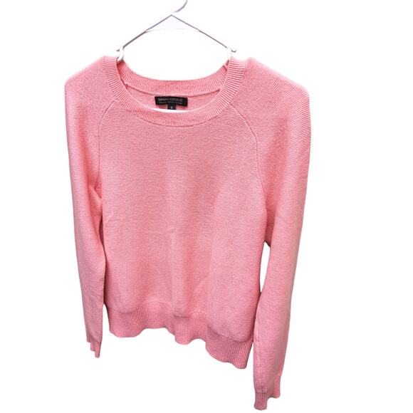 Banana Republic Italian Merino Blend Knitted Cropped Coral Sweater Size S - Picture 2 of 8